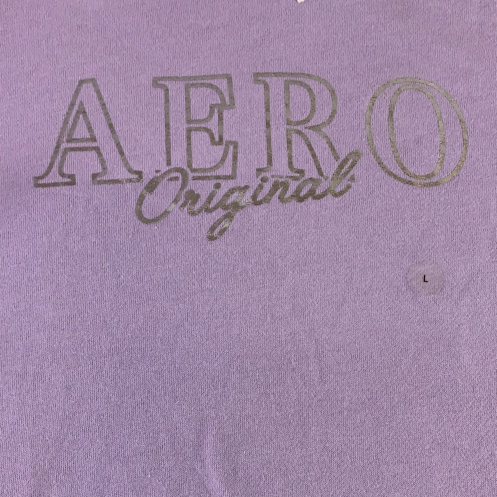 Aeropostale Womens Large Purple Fleece Aero Original Logo Pullover Hoodie NWT - Picture 5 of 15